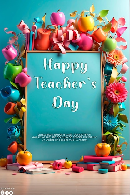 Happy teachers day social media banner template