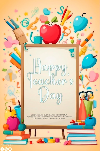 Happy teachers day social media banner template