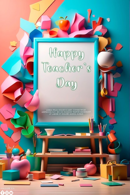 Happy teachers day social media banner template