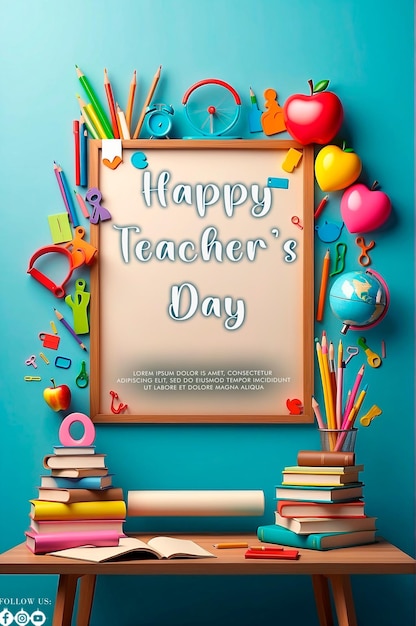 Happy teachers day social media banner template