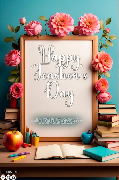 Happy teachers day social media banner template