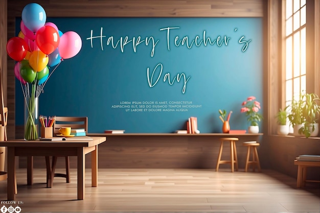 Happy teachers day social media banner template