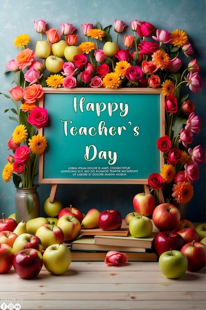 Happy teachers day social media banner template