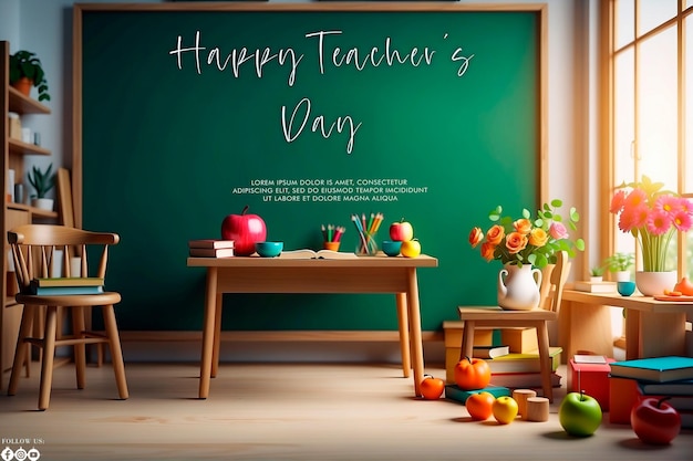 Happy teachers day social media banner template