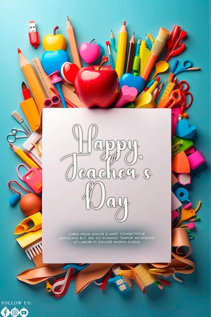 Happy teachers day social media banner template