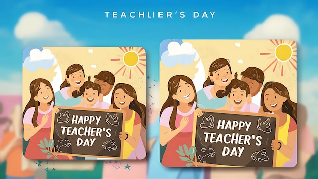 Happy teachers day social media template