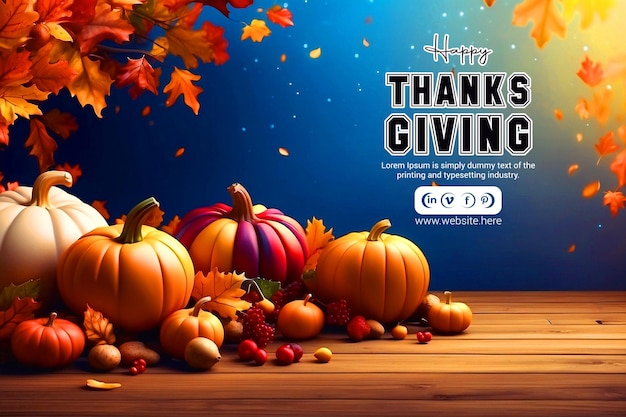 Happy Thank giving banner design template