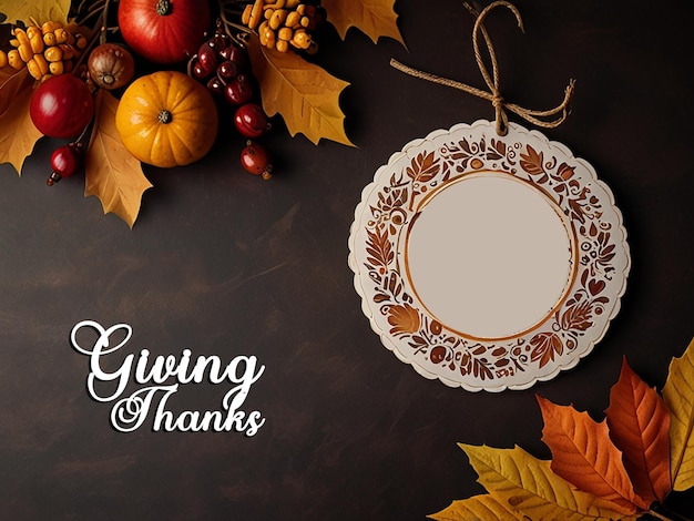 PSD happy thanks giving card or template background with editable file