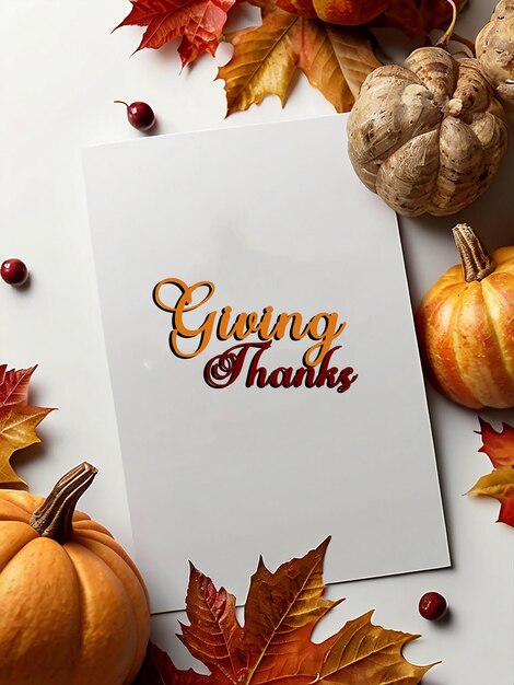 PSD happy thanks giving card or template background with editable file