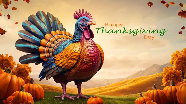 PSD happy thanks giving day background banner