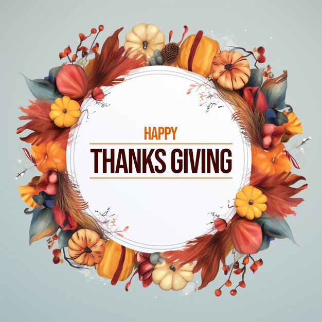 PSD happy thanks giving day post design