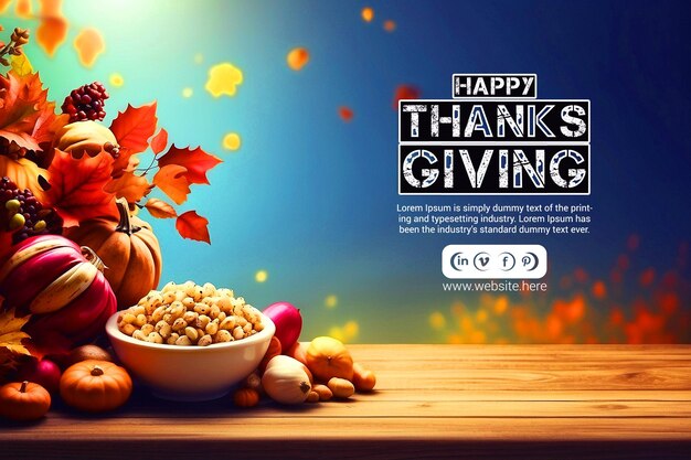 PSD happy thanksgiving banner template design