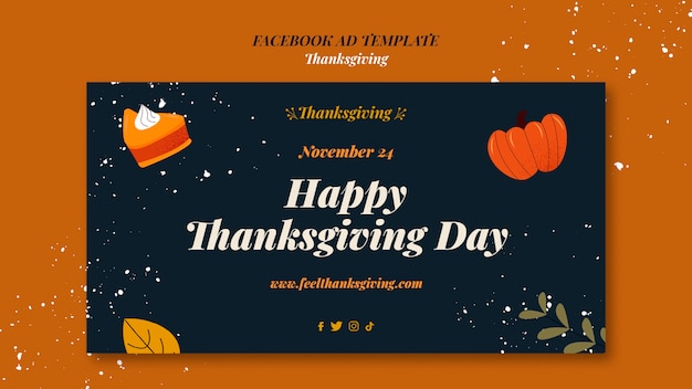 Happy thanksgiving celebration facebook template