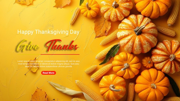 Happy thanksgiving day celebration banner template