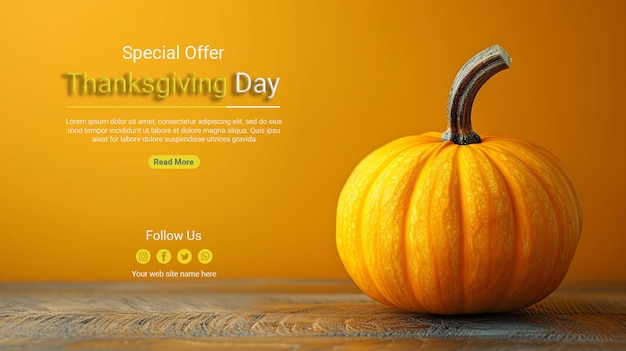 PSD happy thanksgiving day celebration banner template