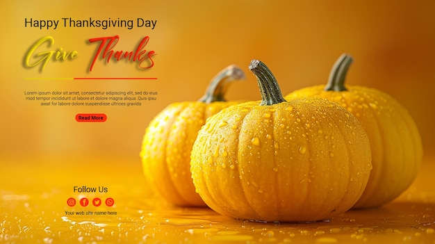 Happy thanksgiving day celebration banner template