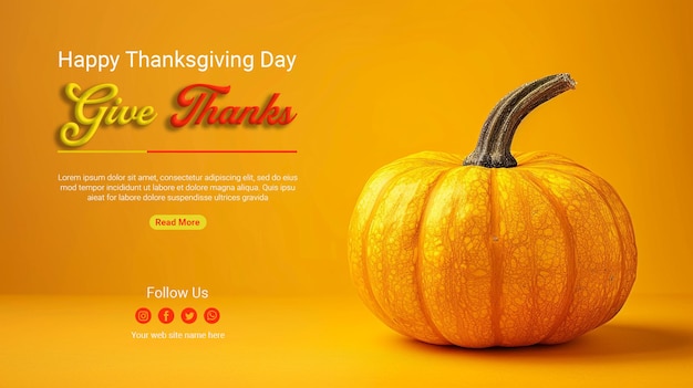 PSD happy thanksgiving day celebration banner template