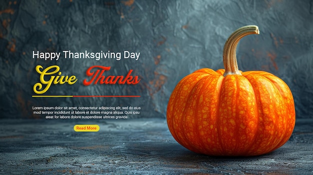 PSD happy thanksgiving day celebration banner template