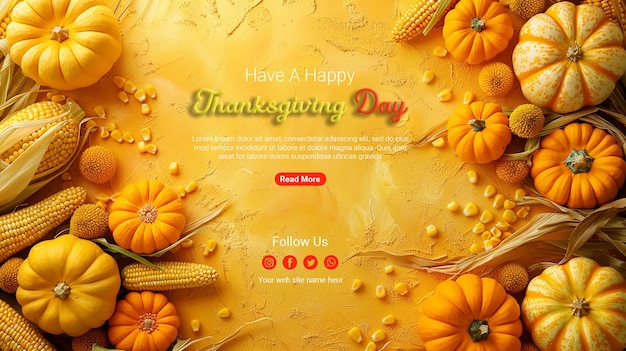 Happy thanksgiving day celebration banner template