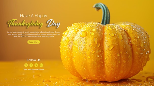 PSD happy thanksgiving day celebration banner template