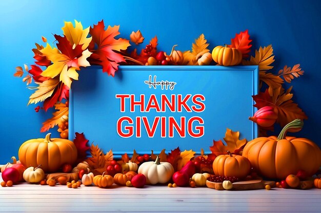 Happy thanksgiving social media banner template design