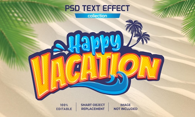 HAPPY VACATION BEACH TEXT EFFECT