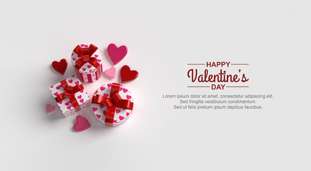 Happy valentine's day design mockup