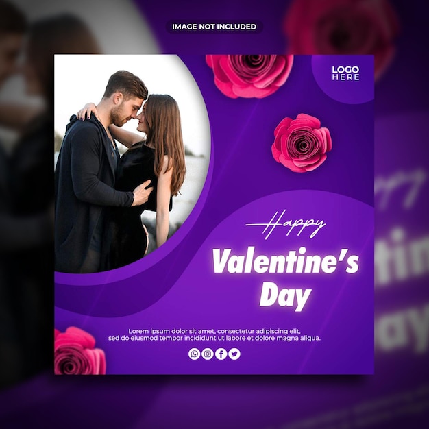 Happy valentine's day social media post template