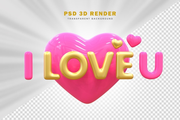 PSD happy valentine's day with 3d hearts