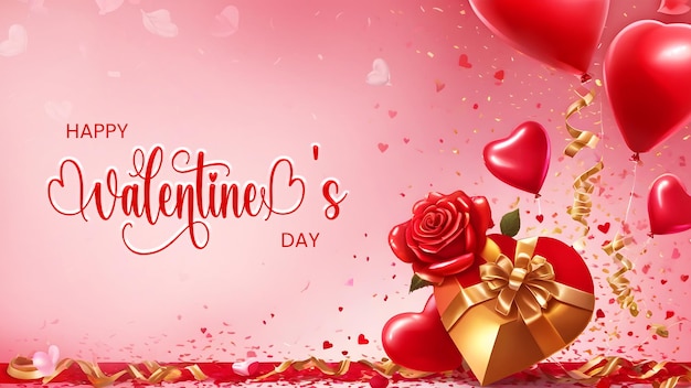 Happy valentines day background with love decorations