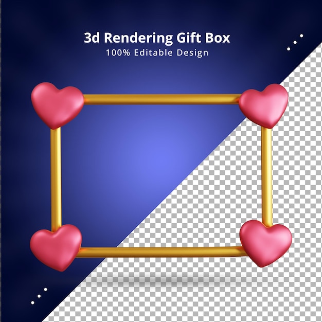 PSD happy valentines day celebration 3d love frame