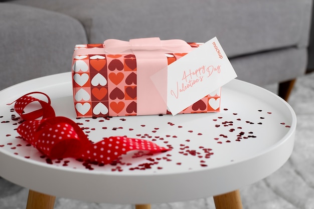 PSD happy valentines day gift mockup design