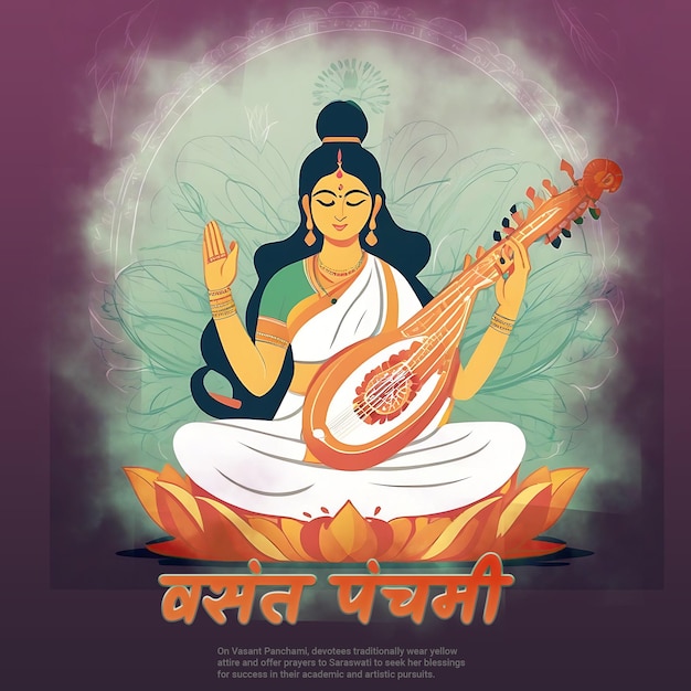 happy vasant panchami indian festival social media post