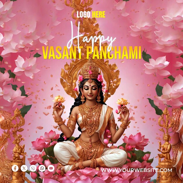 Happy vasant panchami Social Media Banner And Poster Template