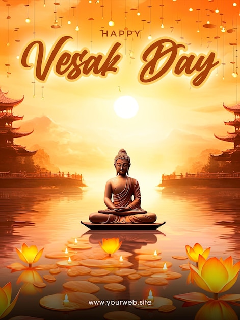 happy vesak day poster