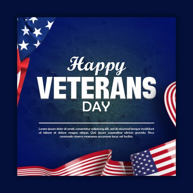 PSD happy veterans day social media post banner template