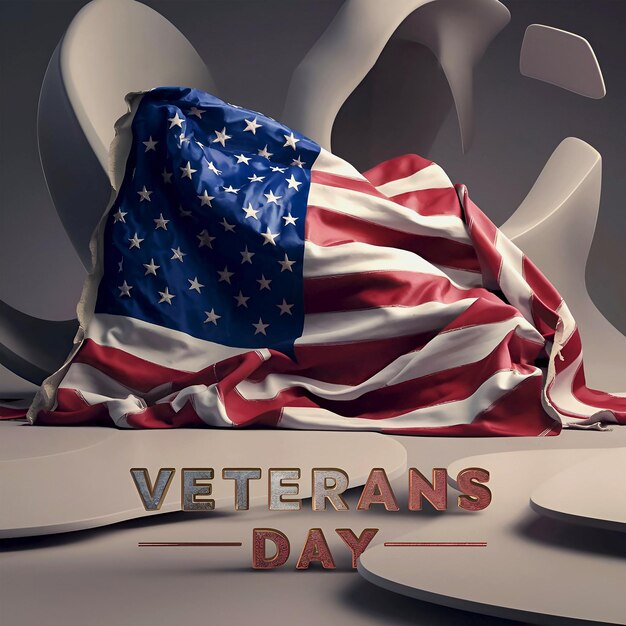 PSD happy veterans day with usa flag veterans day background