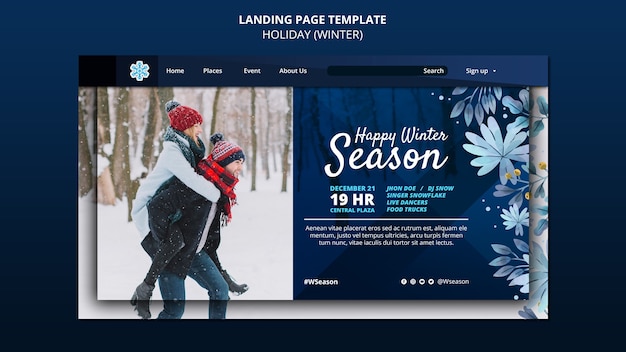 Happy winter season landing page