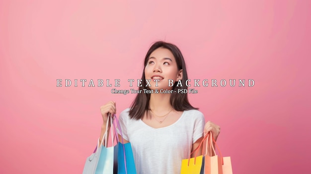 Happy Woman Holding Shopping Bags