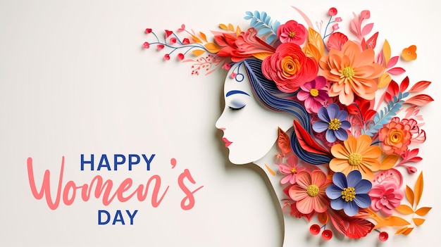 Happy womens day banner or background design template