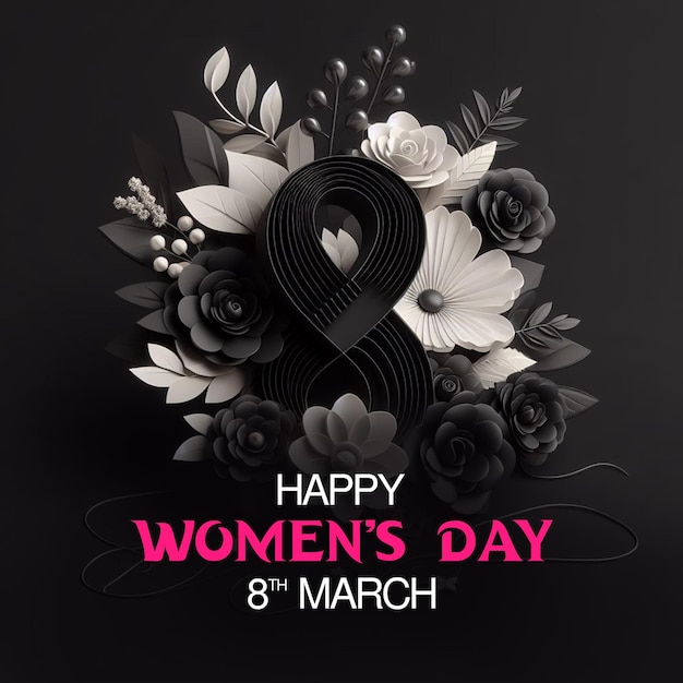 Happy womens day social media banner design template with international women day flyer