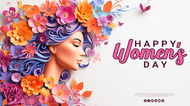 Happy womens day special greeting psd background