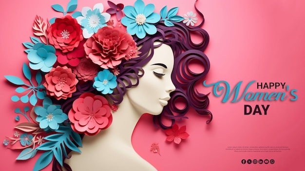 Happy womens day special greeting psd background