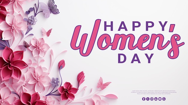 Happy womens day special greeting psd background