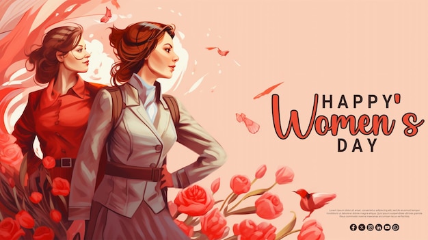 Happy womens day special greeting psd background