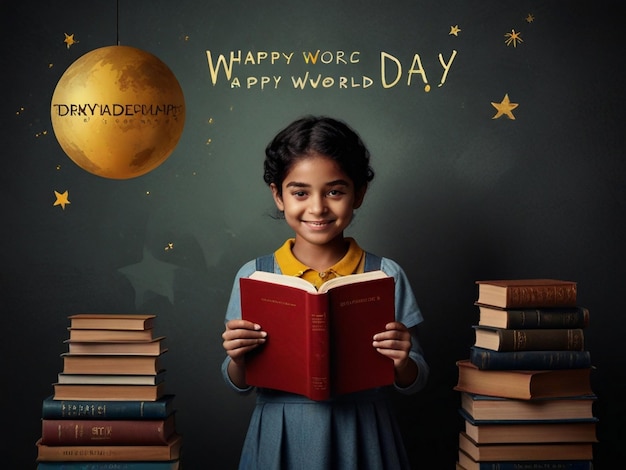 Happy world book day celebration poster