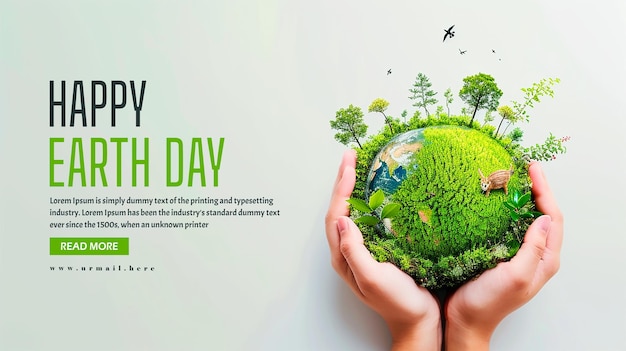 happy world earth day poster or banner background