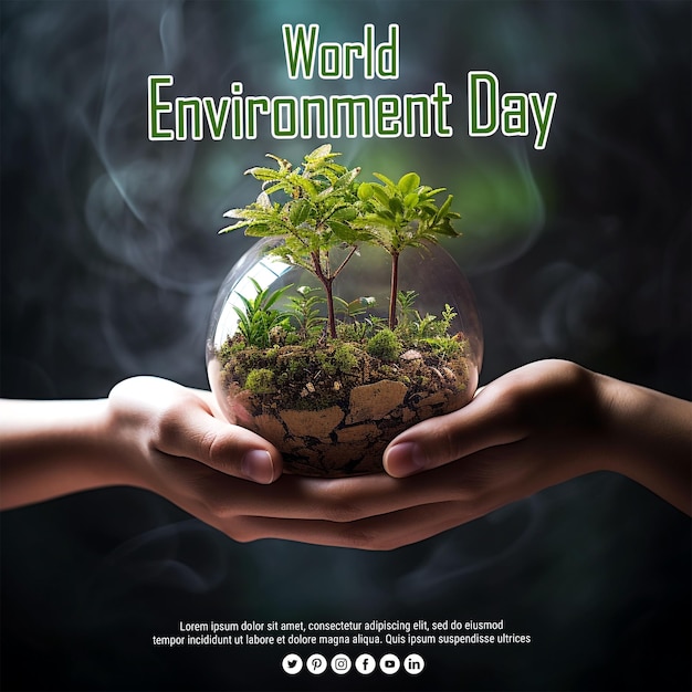 Happy world environment day background PSD