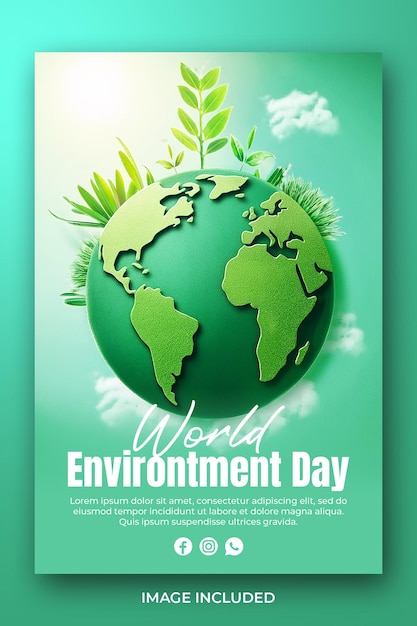 PSD happy world environtment day social media poster design