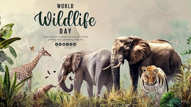 happy world wildlife day background